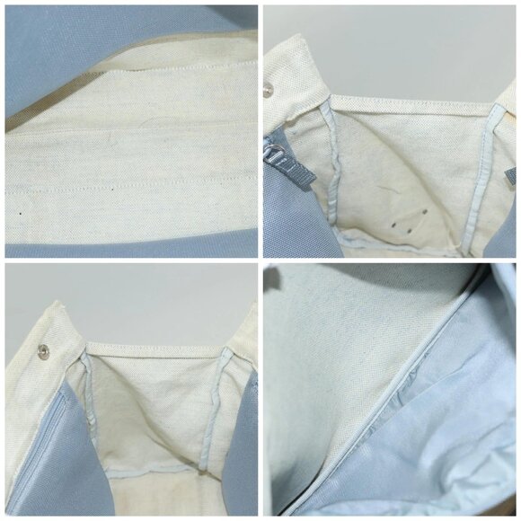 PRADA Tote Bag Canvas Beige Silver Auth 133386 - Picture 16 of 16